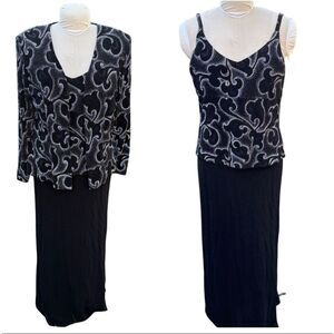 Alex Evenings 2 Piece Long Dress & Jacket Sz 14/16 Occasion Wedding